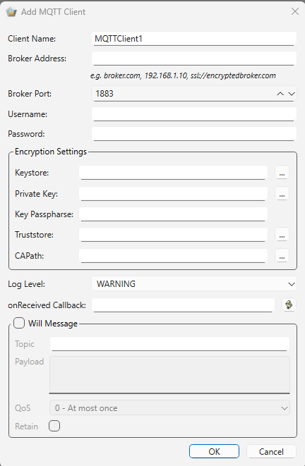 Add MQTT Client window