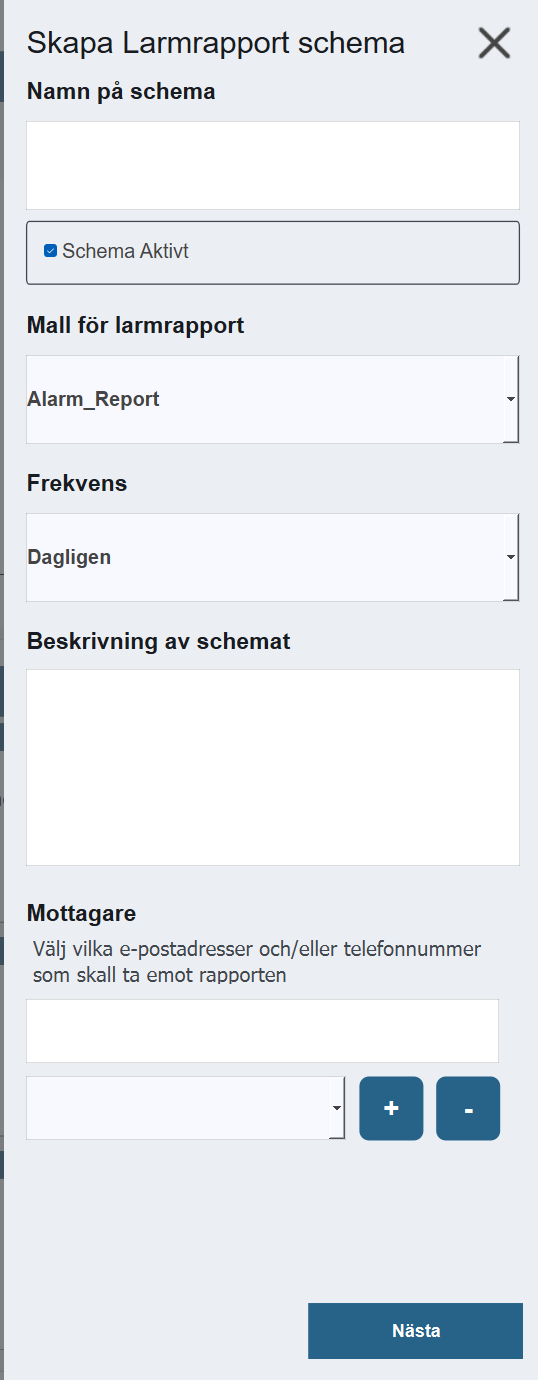 Report Scheduling menu