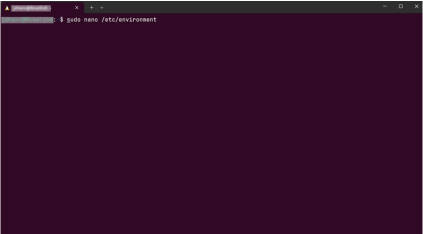 Screenshot of terminal window showing nano command