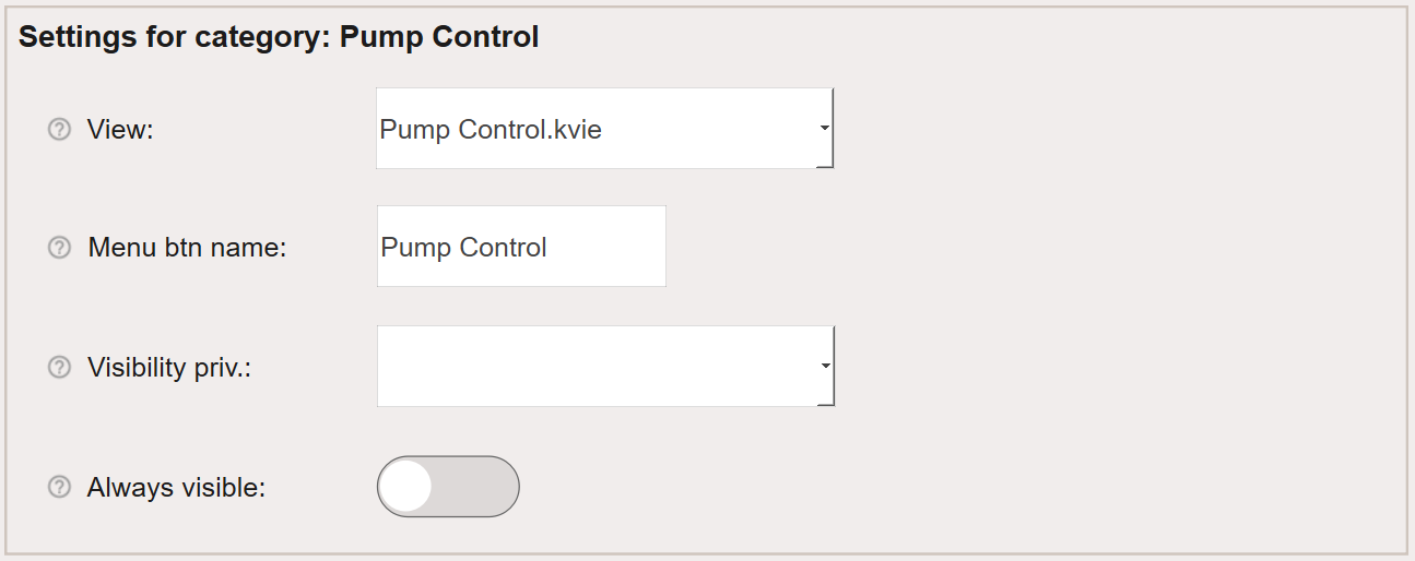 Popup config