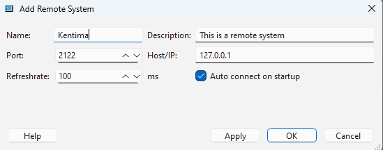 Dialogrutan Add Remote System